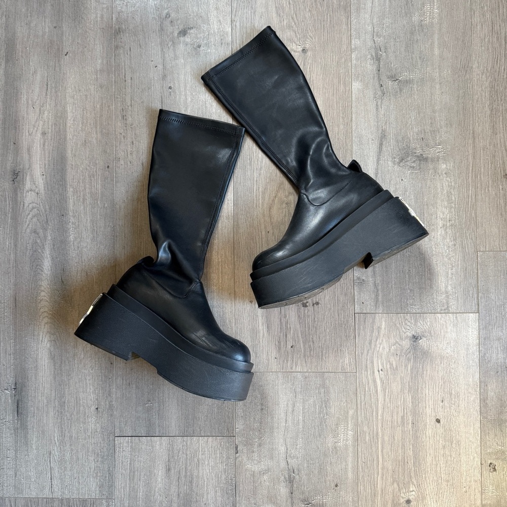 Naked Wolfe Black Platform Boots
